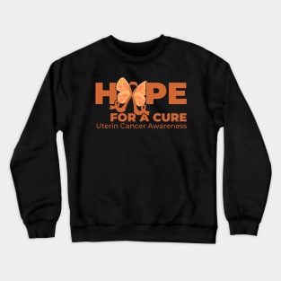 Hope For A Cure Butterfly - Uterine Cancer Awareness Crewneck Sweatshirt